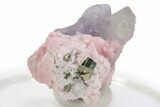 Purple Fluorite & Pyrite On Rhodochrosite - Peru #240647-2